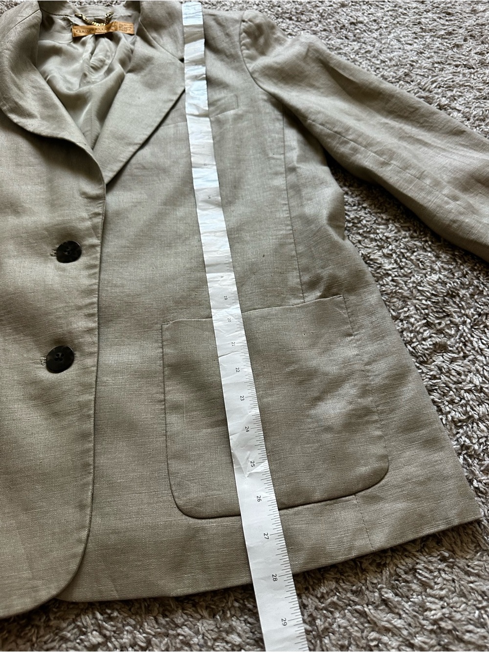 Classiques Entier Petites 100% Linen Blazer Taupe M - Picture 6 of 10